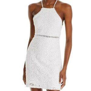 Elegant,withe Crochet Open Edit 
  Mini Dress Size XL .